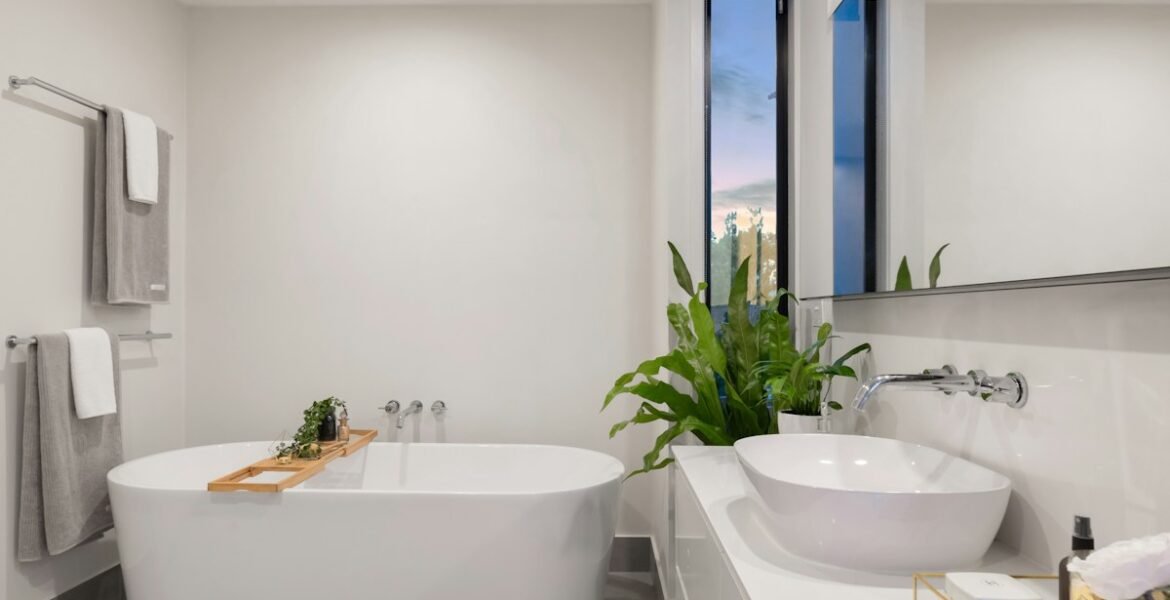 Modern accessible bathroom with walk-in shower