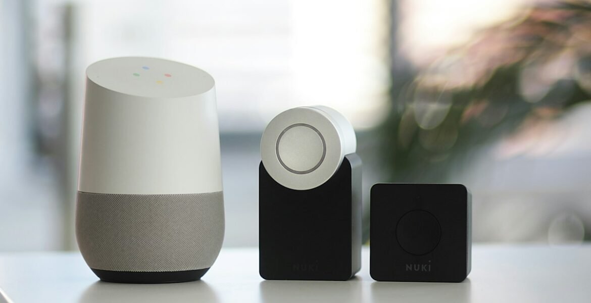 Home security camera mounted on house