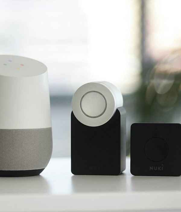 Home security camera mounted on house